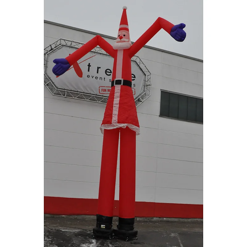 Customized size inflatable tall and thin santa claus air dancer Christmas decoration,Advertising santa air dancer for rental