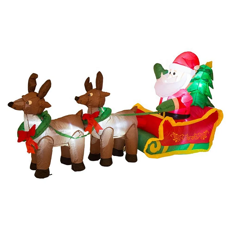 4' inflatable santa sleigh for sale/ cheap inflatable christmas decorate santa carriage