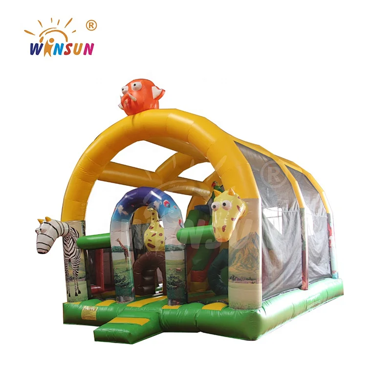 Rental inflatable animal shelter  game,inflatable animal world bounce house, inflatable cartoon jumping trampolines for hire
