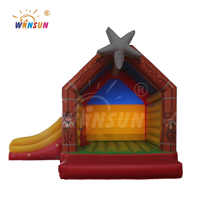 Cow boy combo bounce,inflatable  cow boy bounce slides,inflatable jump trampoline for sale