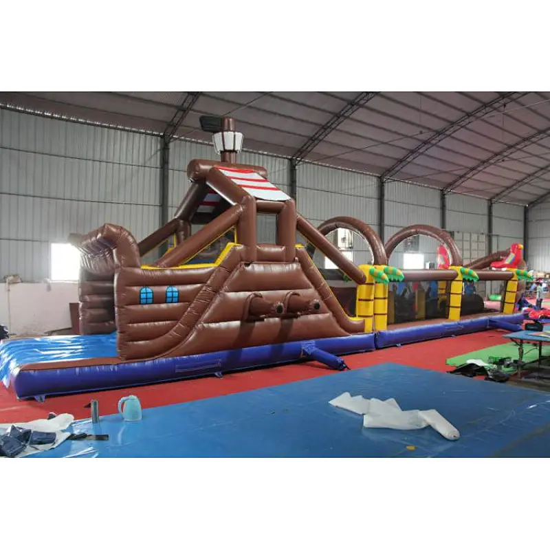 Pirate ship inflatable bouncer castle outdoor the ultimate module challenge inflatable obstacle course for kids