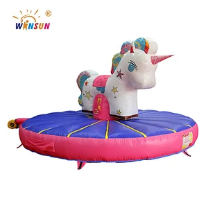 High quality Commercial pull riding bounce and ride inflatable,Inflatable Rodeo Unicorn