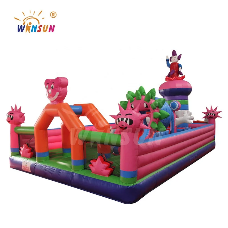 Children inflatable flower trampoline, fairly inflatable fun city game, fun fair amusement equipment for sale