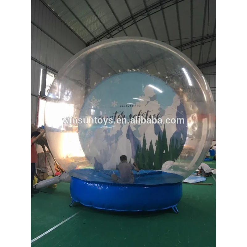 2018 New design PVC inflatable Christmas globe, transparent snow bubble ball, inflatable globe ball