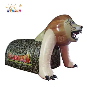 inflatable lion head tunnel,mascot tunnel tent for inflatable football game,customized mascot tunnel