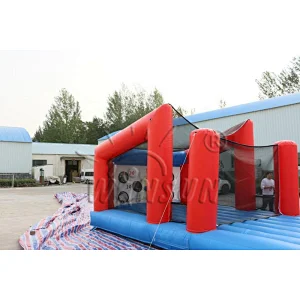 New design outdoor inflatable bungee run with basketball hoops