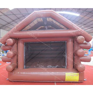 EN14960 approval Christmas inflatable snow cabin, inflatable Christmas bounce house, inflatable snow cabin for kids