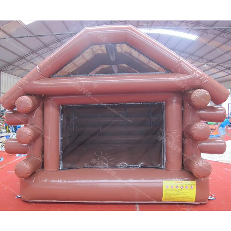EN14960 approval Christmas inflatable snow cabin, inflatable Christmas bounce house, inflatable snow cabin for kids