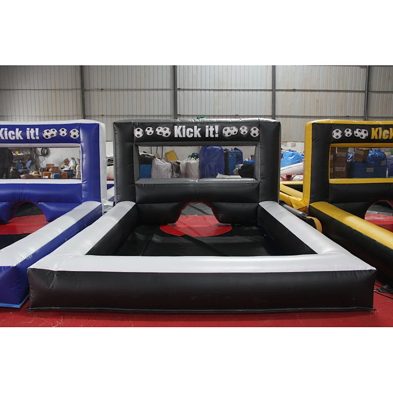 2 person Soccer Kick game, inflatable Soccer Goal Games, 10 balls inflatable football sport games promotion
