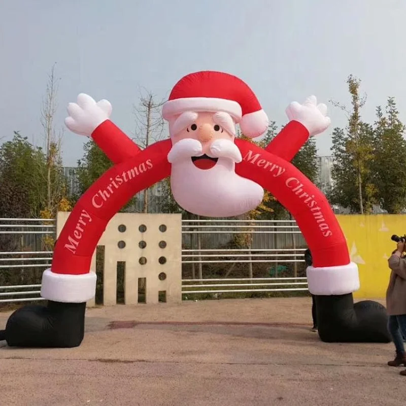 2019 Cute inflatable santa claus bow door, air constant christmas door way for sale