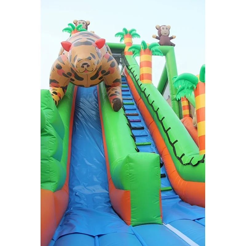 Adrenaline inflatable jumping platform sport games,inflatable monkey slides games with jumping platform  for sale and rentals