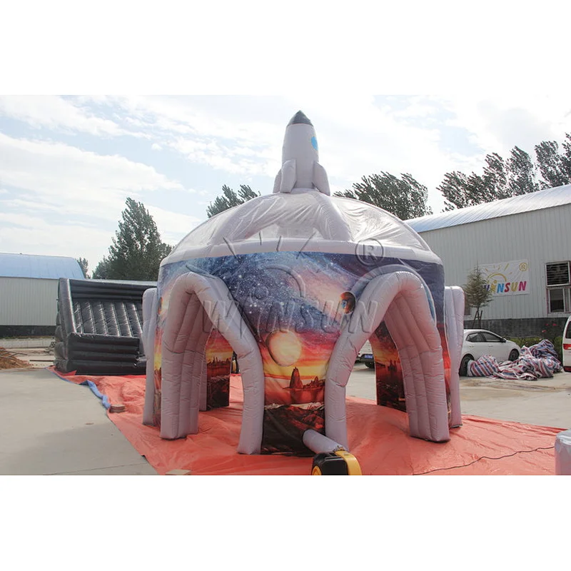Outer Space Rocket Themed outdoor Inflatable Spider Tent,inflatable spider dome tent