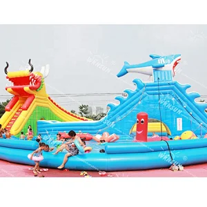 Park projects dragon shark inflatable water toys
