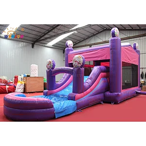 An inflatable unicorn bouncer with slides for hire, Air constant jumping combo castles,air jumping trampoline with pit for sale