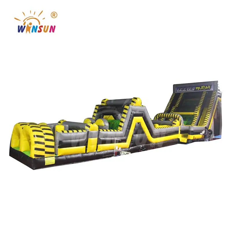 Outdoor big adult inflatable obstacle course equipment, challenge boot camp inflatable obstacle course
