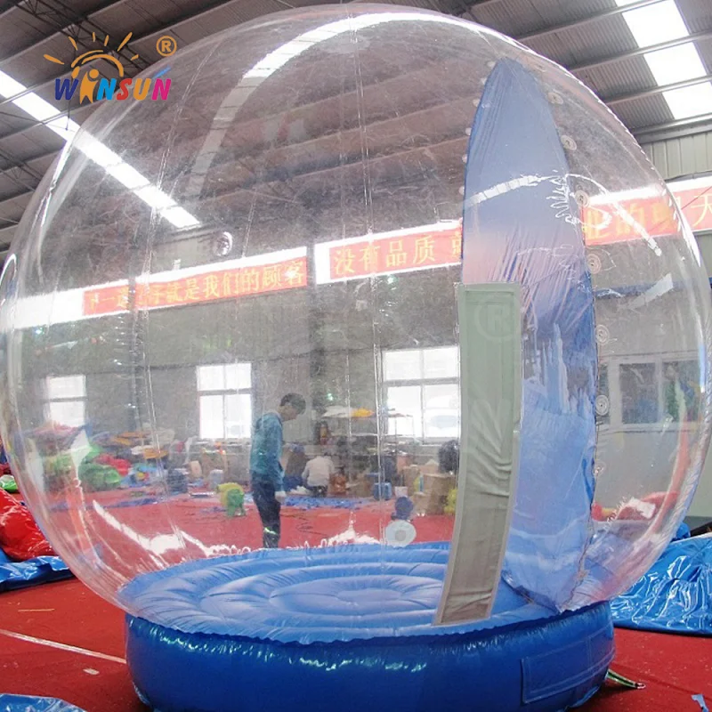 2018 New design PVC inflatable Christmas globe, transparent snow bubble ball, inflatable globe ball