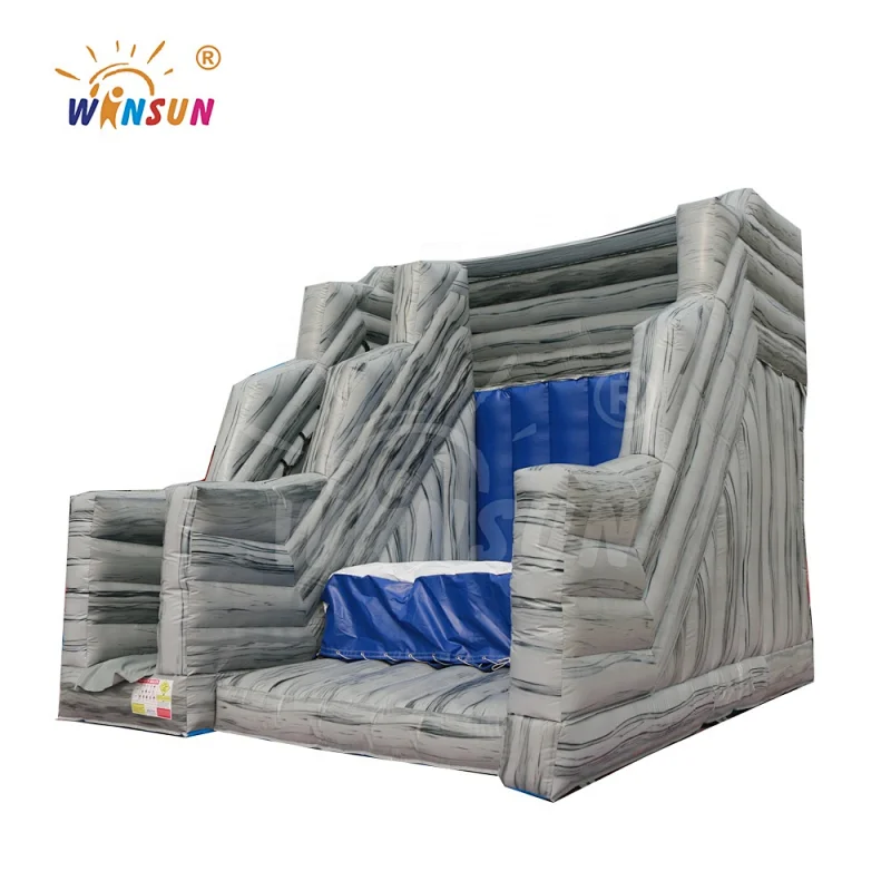 Carnival game inflatable cliff jump games, interactive jump bounce house and jump off stunt game for kids and teens for sale