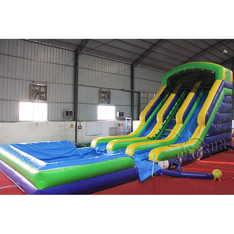 Wet/Dry Inflatable Slide with Pool