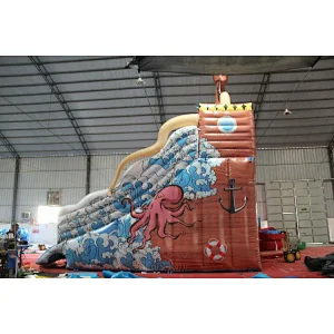 Blue Sea Wave Pirate Ship Water Slide