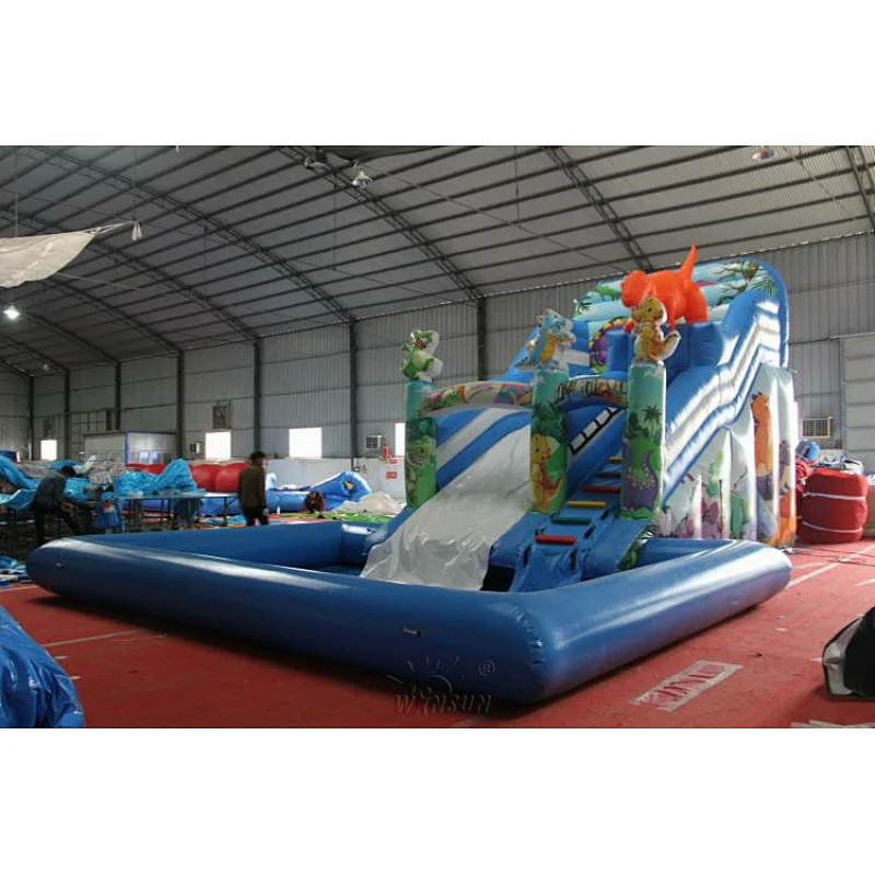 Dinasour Water Slide with airtight pool