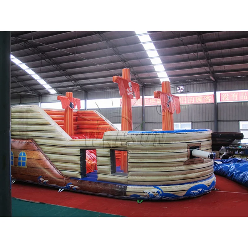 Pirate ship inflatable slide