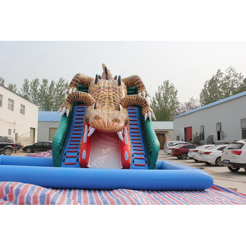 Crocodile Water Slide with Airtight pool