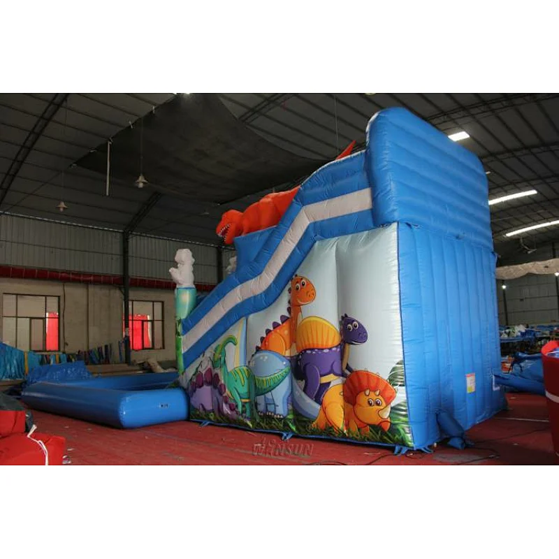 Dinasour Water Slide with airtight pool