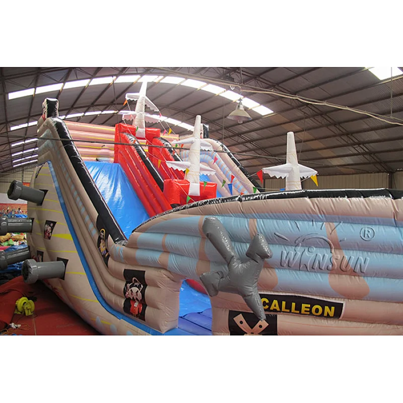 Pirate ship inflatable slide