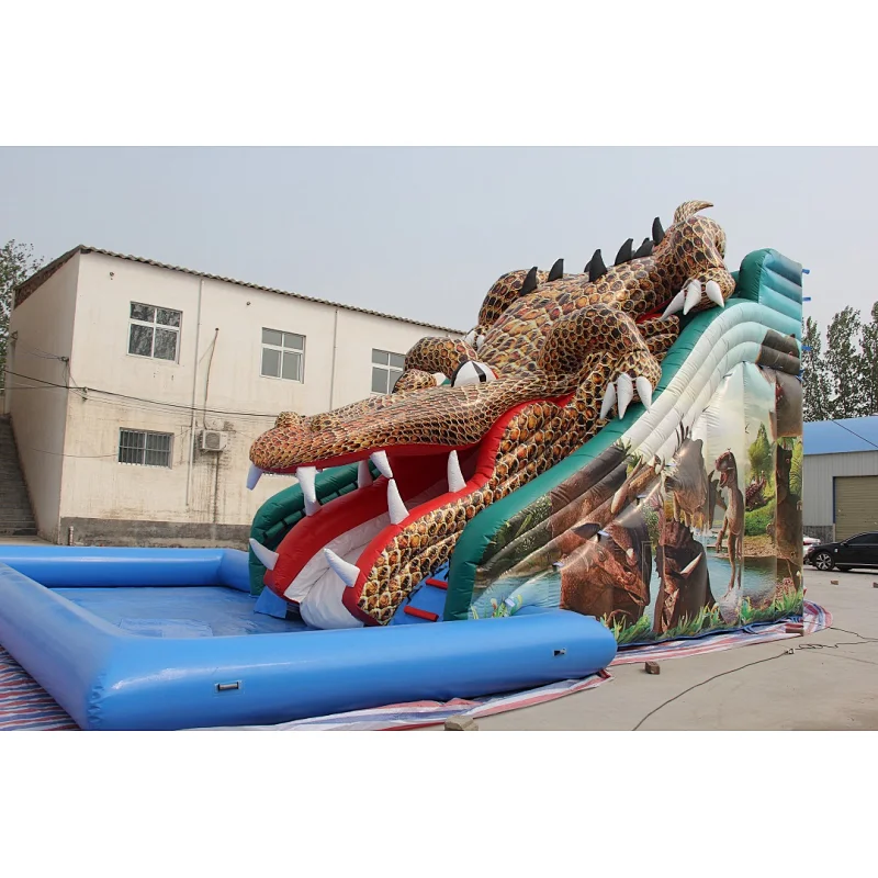 Crocodile Water Slide with Airtight pool