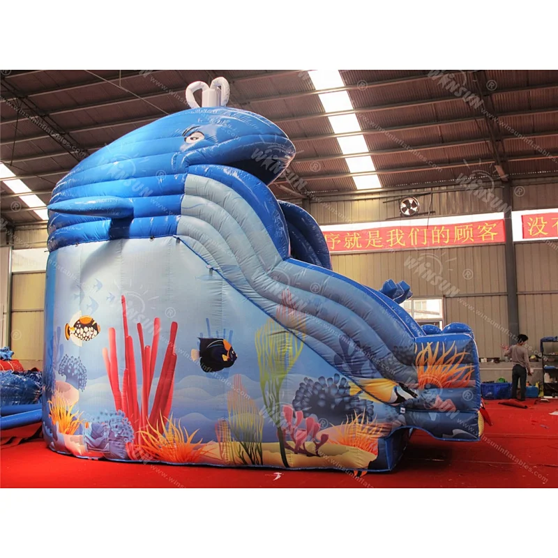 Whale inflatable water slide for sale