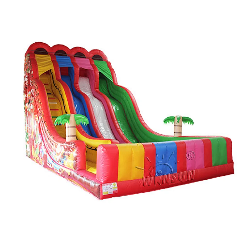 Inflatable Rainbow Four Lane Slide