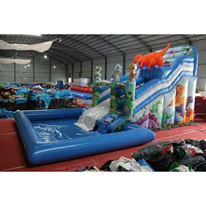 Dinasour Water Slide with airtight pool