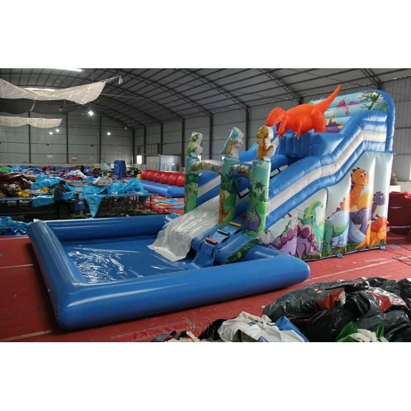 Dinasour Water Slide with airtight pool