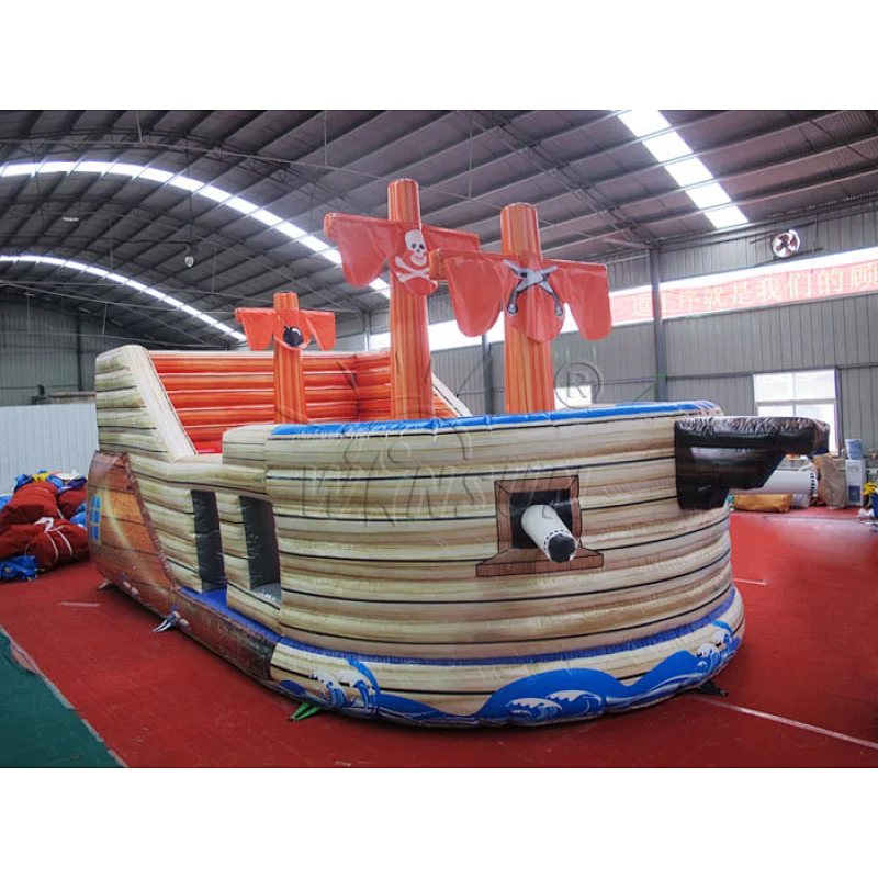 Pirate ship inflatable slide