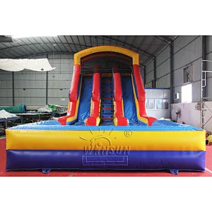 Wet/Dry Inflatable Slide with Pool