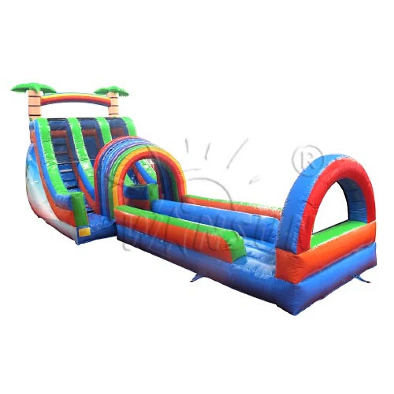 Double Funnel Tunnel Inflatable Water Slide