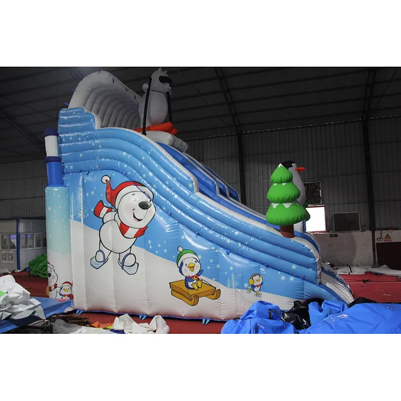 Ice world inflatable water slide