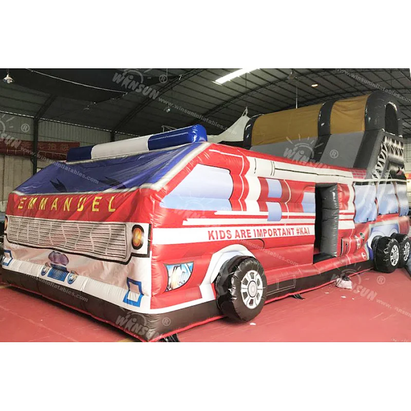 Inflatable Fire Truck Slide