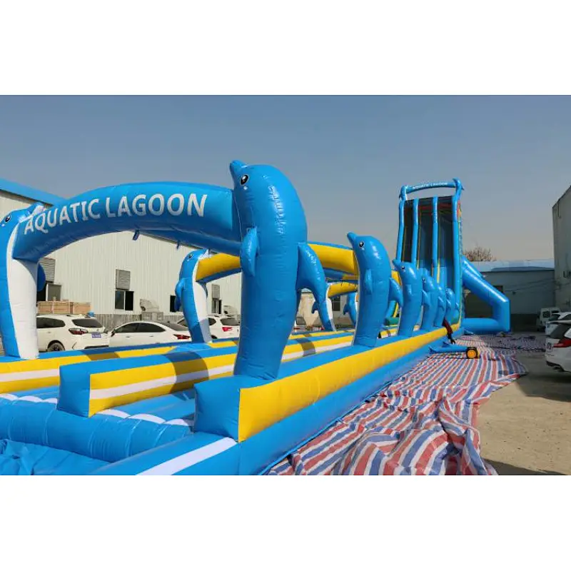 Blue Dolphin large water slide