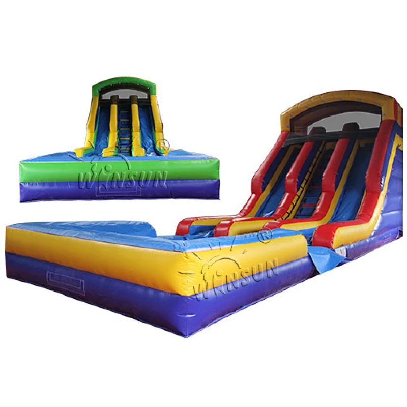 Wet/Dry Inflatable Slide with Pool