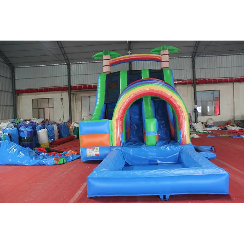 Dual Lane Water Slide with pool