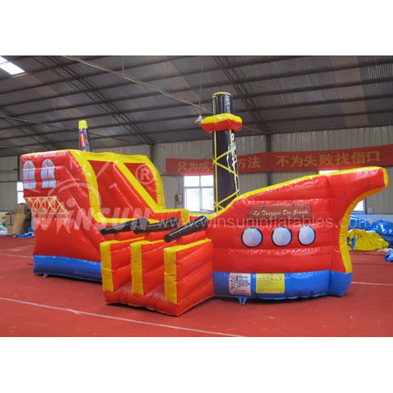 Pirate ship inflatable slide