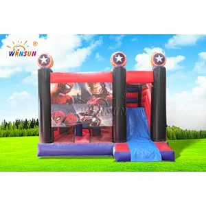 Spiderman Inflatable moonwalk with slide