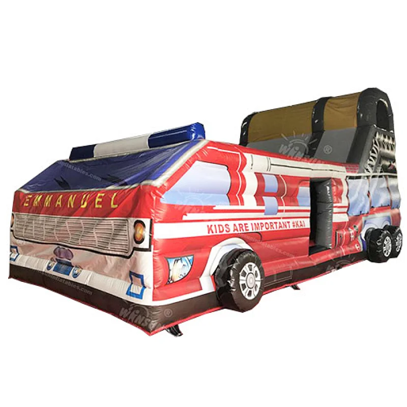Inflatable Fire Truck Slide