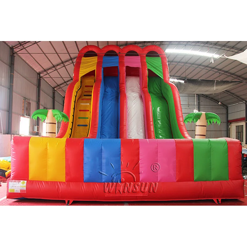 Inflatable Rainbow Four Lane Slide