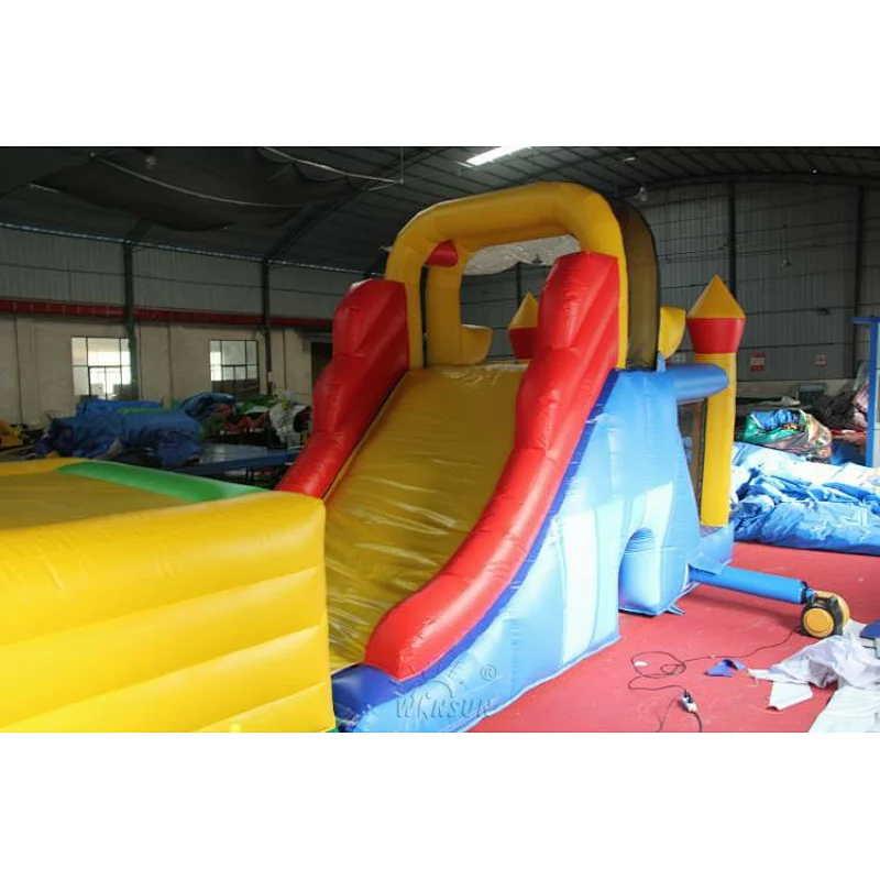 Inflatable obstacle course and slide for kids