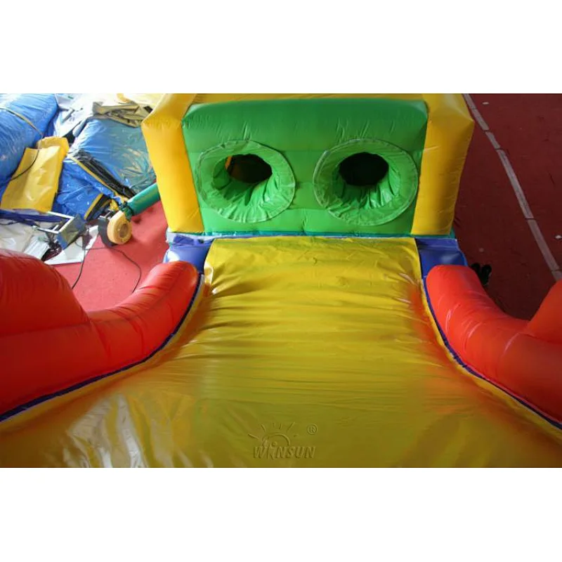 Inflatable obstacle course and slide for kids