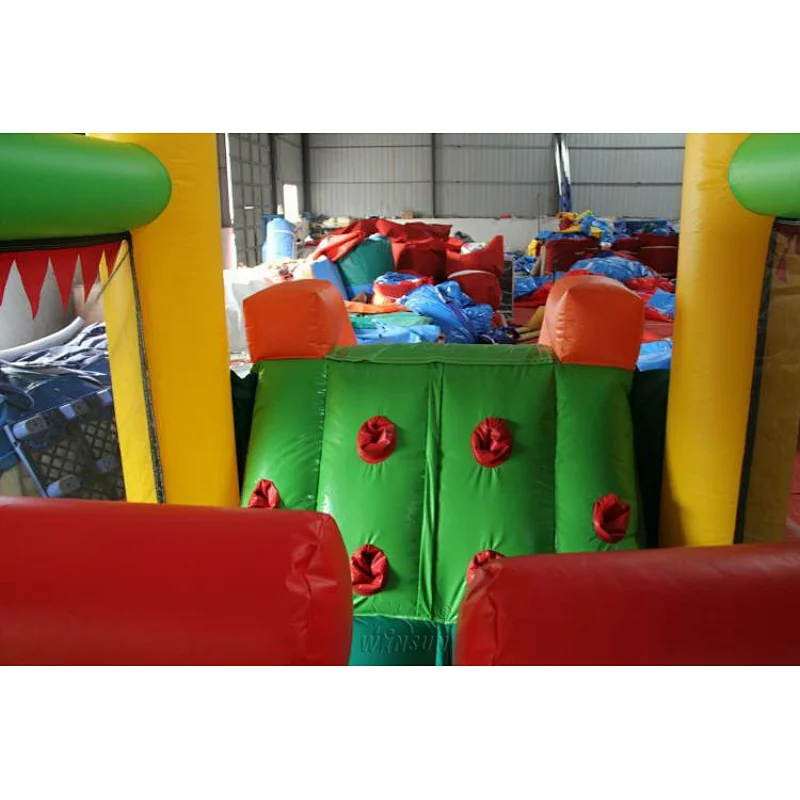 Inflatable obstacle course and slide for kids