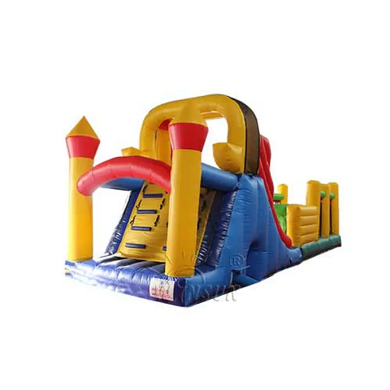 Inflatable obstacle course and slide for kids
