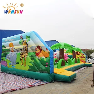 Inflatable Hippo Wipeout Obstacle Course Game